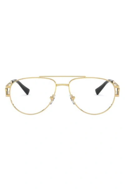 Versace 57mm Aviator Optical Glasses In Gold