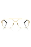 Versace 57mm Irregular Square Optical Glasses In Gold