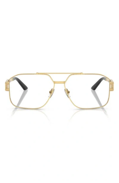 Versace 57mm Irregular Square Optical Glasses In Gold