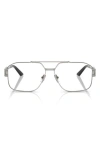 Versace 57mm Irregular Square Optical Glasses In Gunmetal