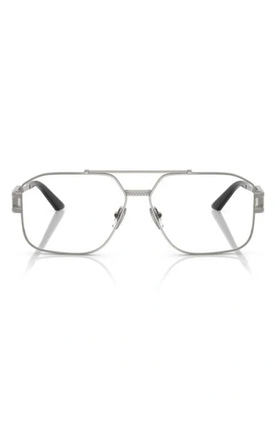Versace 57mm Irregular Square Optical Glasses In Gunmetal
