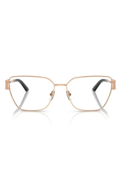 Versace 57mm Pillow Optical Glasses In Rose Gold