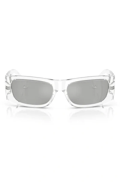 Versace 57mm Pillow Sunglasses In Crystal