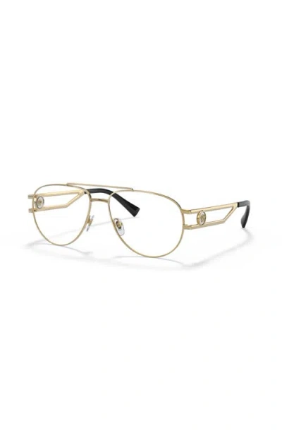 Versace 57mm Pilot Optical Glasses In Gold