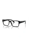 Versace 57mm Rectangle Optical Glasses In Black