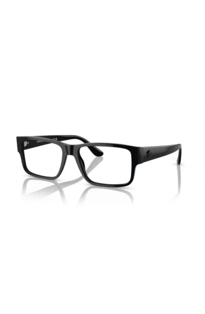 Versace 57mm Rectangle Optical Glasses In Black