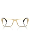 Versace 57mm Rectangular Optical Glasses In Gold
