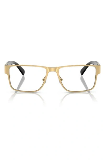 Versace 57mm Rectangular Optical Glasses In Gold