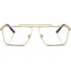 Versace 57mm Rectangular Optical Glasses In Gold