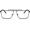 Versace 57mm Rectangular Optical Glasses In Matte Black