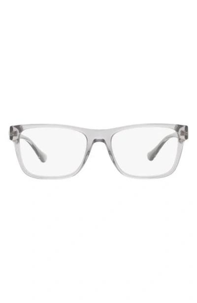 Versace 57mm Rectangular Optical Glasses In Transparent Grey