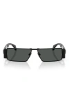 Versace 57mm Rectangular Sunglasses In Black