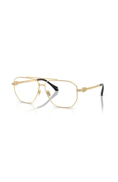 Versace 57mm Square Optical Glasses In Gold
