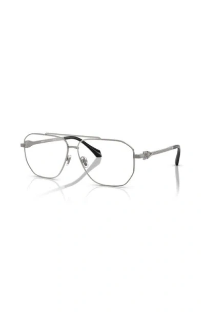 Versace 57mm Square Optical Glasses In Metallic