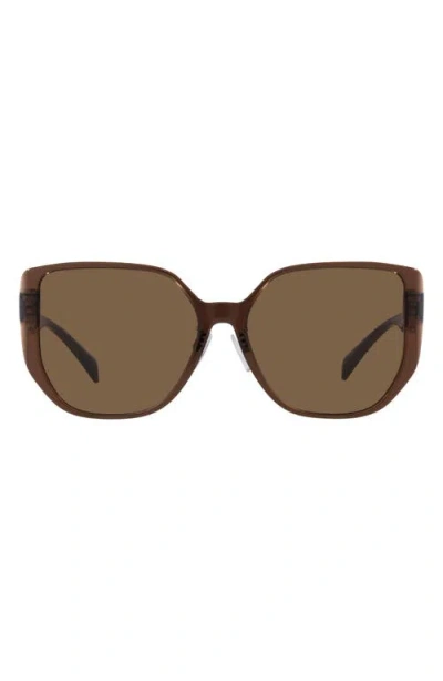 Versace 58mm Irregular Sunglasses In Brown