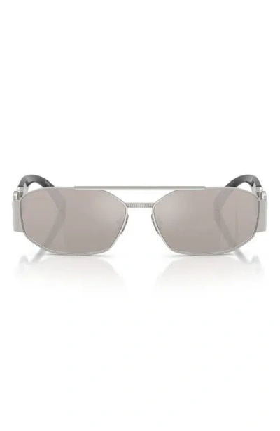 Versace 58mm Mirrored Irregular Sunglasses In Neutral