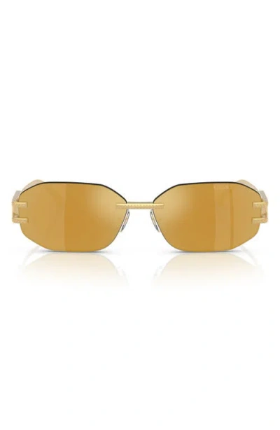 Versace 58mm Oval Sunglasses In Gold