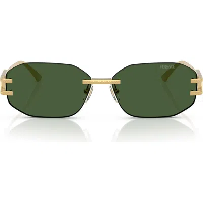 Versace 58mm Oval Sunglasses In Green