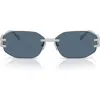 Versace 58mm Oval Sunglasses In Silver