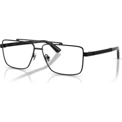 Versace 58mm Rectangle Optical Glasses In Black