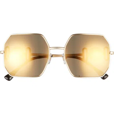 Versace 58mm Square Sunglasses In Gold/brown Mirror Gold