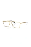 Versace 59mm Rectangle Optical Glasses In Nude