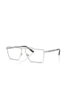 Versace 59mm Rectangular Optical Glasses In Metallic