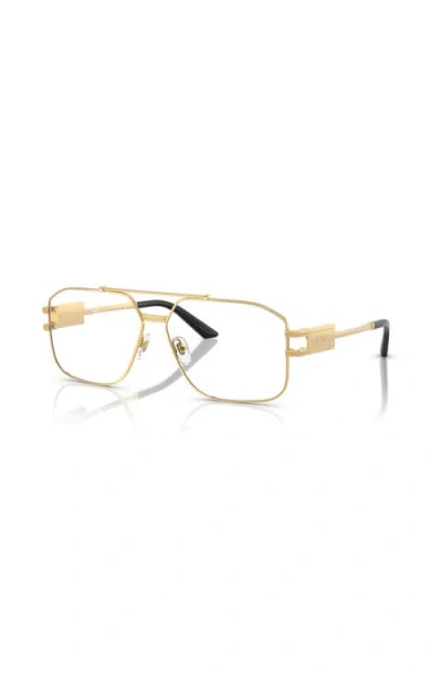 Versace 59mm Square Optical Glasses In Gold