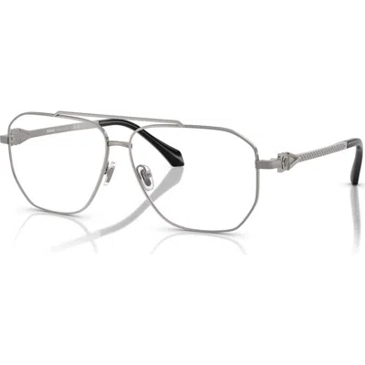 Versace 59mm Square Optical Glasses In Metallic