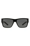 Versace Square-frame Sunglasses In Black/grey Solid