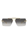 Versace 60mm Gradient Rectangular Sunglasses