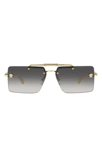 Versace 60mm Gradient Rectangular Sunglasses