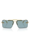 Versace 60mm Rectangular Sunglasses In Blue Gold