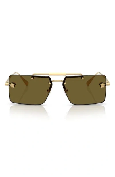 VERSACE VERSACE 60MM GRADIENT RECTANGULAR SUNGLASSES