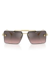 Versace Pink Gradient Flash Mirror Rectangular Ladies Sunglasses Ve2245 100258 60 In Brown