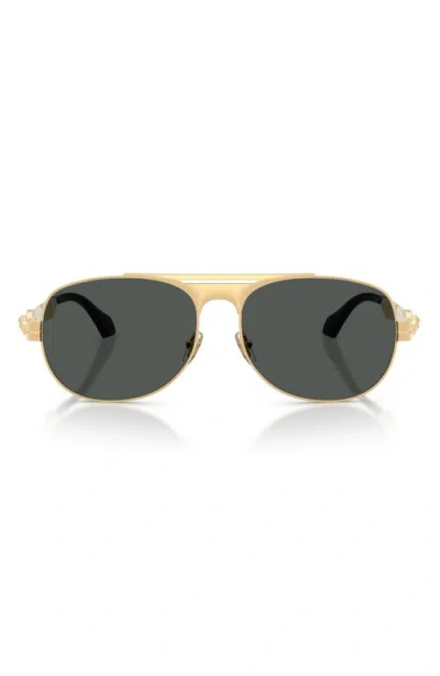 Versace 60mm Pilot Sunglasses In Gold