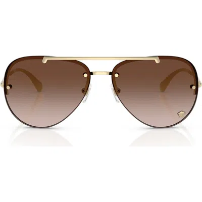 Versace 60mm Pilot Sunglasses In Brown