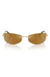 Versace 60mm Rectangle Sunglasses In Gold