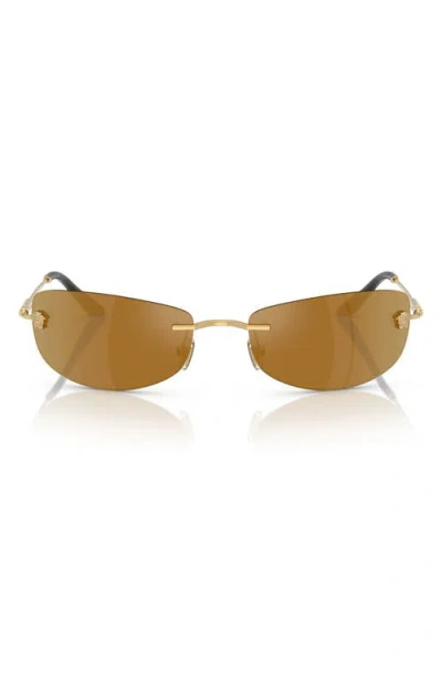 Versace 60mm Rectangle Sunglasses In Gold