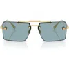 Versace 60mm Rectangular Sunglasses In Blue