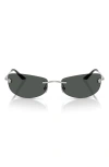Versace 60mm Rectangular Sunglasses In Silver