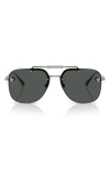 Versace 60mm Square Sunglasses In Silver