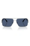 Versace Wire Ve2290 Rectangular Sunglasses In Blue