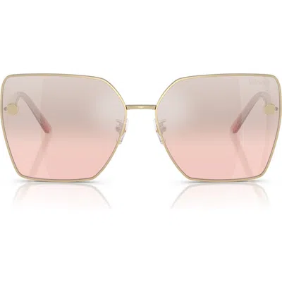 Versace 63mm Oversize Gradient Square Sunglasses In Pale Gold
