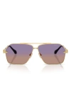 Versace 63mm Pilot Sunglasses In Gold