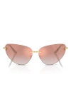 Versace 64mm Gradient Cat Eye Sunglasses In Gold/pink Mirror Pink