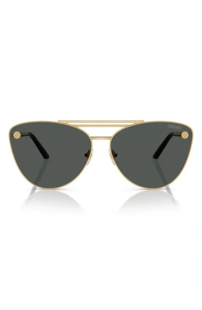 Versace 64mm Oversize Cat Eye Sunglasses In Gold
