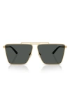 Versace 64mm Oversize Pillow Sunglasses In Gold/gray Solid