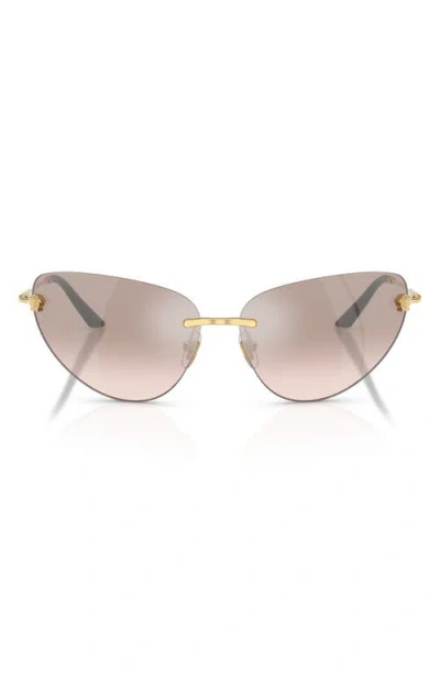 Versace 64mm Oversize Rimless Gradient Cat Eye Sunglasses