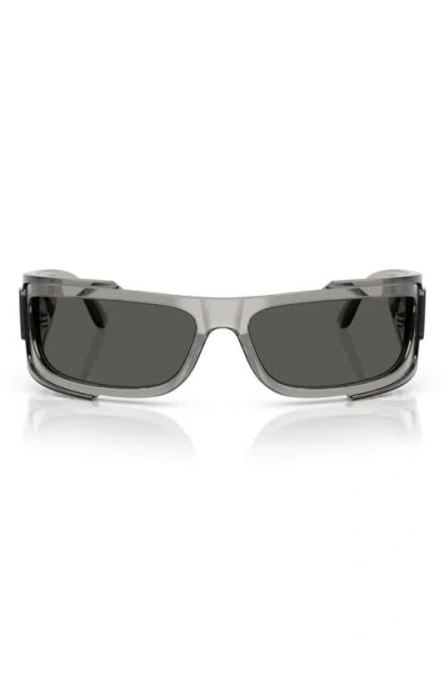 Versace 67mm Rectangular Sunglasses In Grey